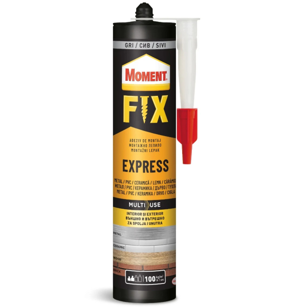 Adeziv pentru suprafete multiple, interior / exterior, Moment Fix Express, crem, 375 g
