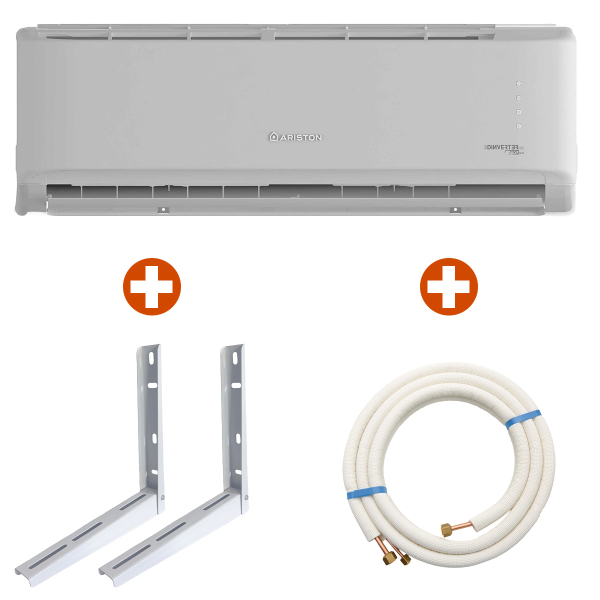 Aparat aer conditionat Ariston Alys 50, 18000 BTU, A++/A+, inverter, R32, functie incalzire, dezumidificare, filtru aer, mod Auto, mod Turbo, timer, Follow Me, auto-curatare, alb