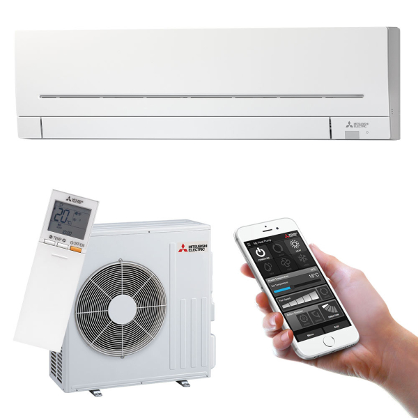 Aparat aer conditionat Mitsubishi Electric MSZ-AP71VGK2 / MUZ-AP71VG2, 24000 BTU, A++ / A+, Wi-Fi, inverter, racire, incalzire, dezumidificare, filtru de purificare a aerului, mod silentios, R32, alb 