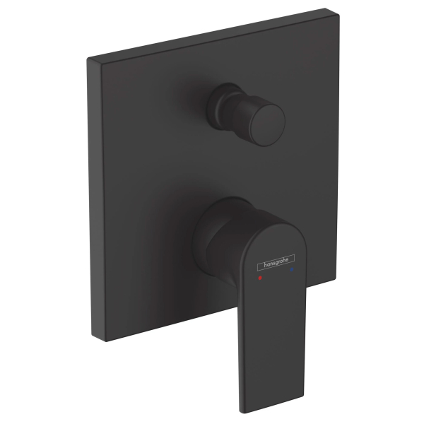 Baterie baie incastrata pentru cada / dus, Hansgrohe Vernis Shape 71468670, montaj incastrat, monocomanda, finisaj negru mat