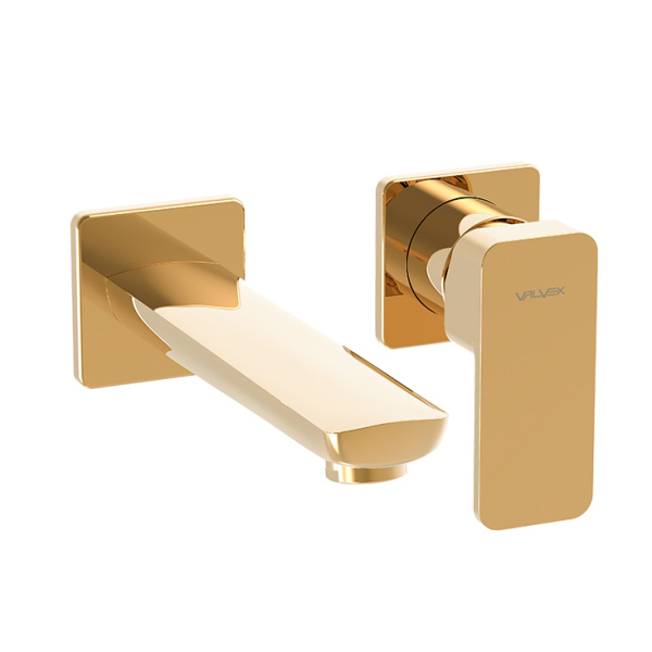 Baterie baie pentru lavoar, Valvex Loft Gold 2455860, incastrata, monocomanda, alama, finisaj auriu lucios