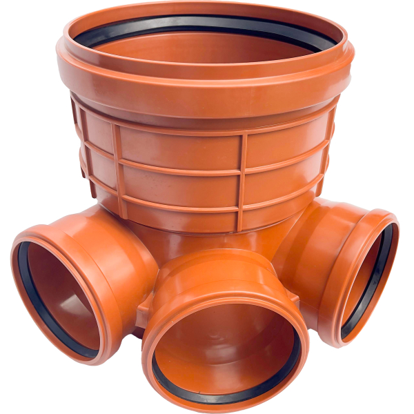 Baza camin canalizare, PP, D 315 mm, cu 3 intrari + 1 iesire, D 160 mm