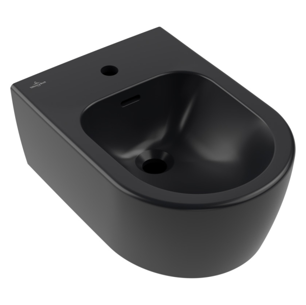 Bideu suspendat Villeroy & Boch Skyla CeramicPlus 448200R7, negru, 37 x 53 cm