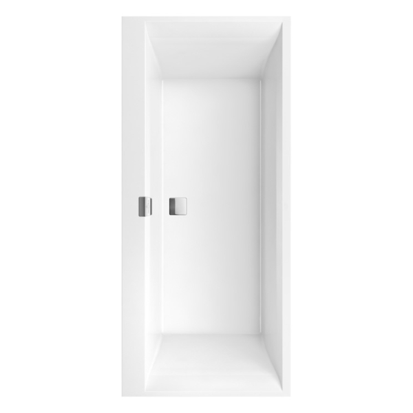 Cada baie dreptunghiulara Villeroy & Boch Squaro Edge UBQ180SQE2DV-01, compozit quartz + acril, antialunecare, suport inclus, 180 x 80 cm