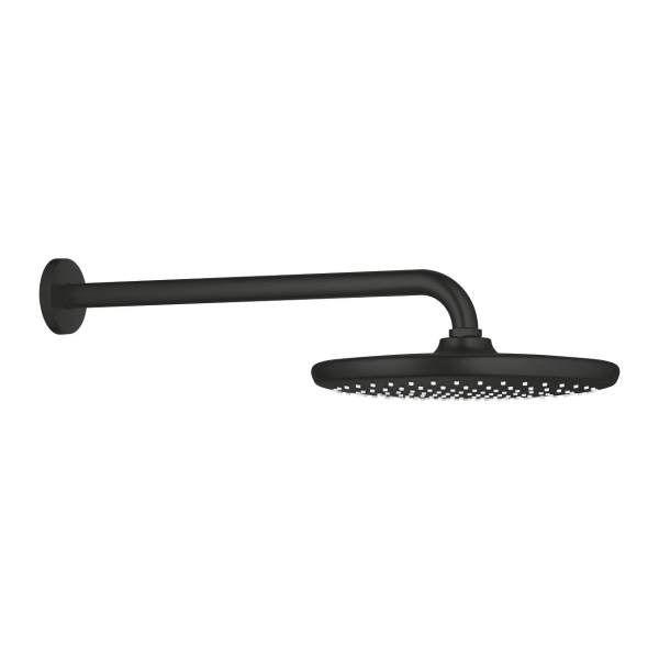 Cap dus fix Grohe Tempesta 250 266682430, negru mat, 1 functie, sistem anticalcar