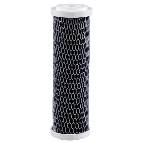 Cartus filtrare apa Titan 10, carbune activ, pentru carcase filtrare, filtrare microparticule/mirosuri urate/clor/substante organice/pesticide/insecticide, imbunatatirea gustului si mirosului, 5 microni