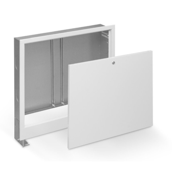 Caseta metalica pentru colectori/distribuitori, pentru incalzire in pardoseala cu agent termic, montaj incastrat, KAN-therm SPE-0, 335 x 575 x 110 mm