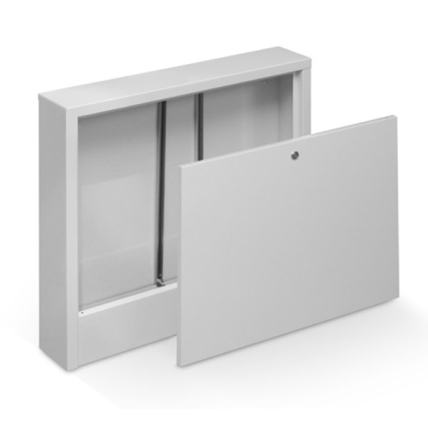 Caseta metalica pentru colectori/distribuitori, pentru incalzire in pardoseala cu agent termic, montaj pe perete, KAN-therm SNE-4, 845 x 580 x 110 mm