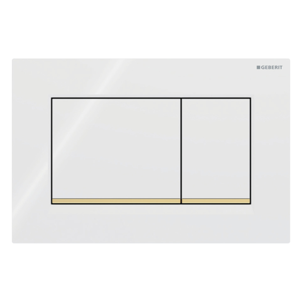Clapeta actionare rezervor WC incastrat, Geberit Sigma 30 115.883.KK.1, alb + auriu