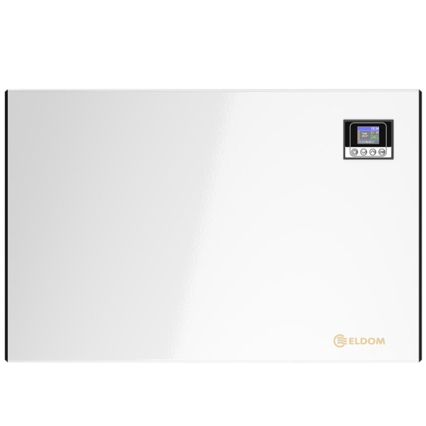 Convector electric Eldom RH02W20W-W, 2000 W, 880 x 97 x 453 mm, Wi-Fi, timer, blocare pentru copii, afisaj LCD digital cu iluminare, oprire automata, protectie supraincalzire, alb