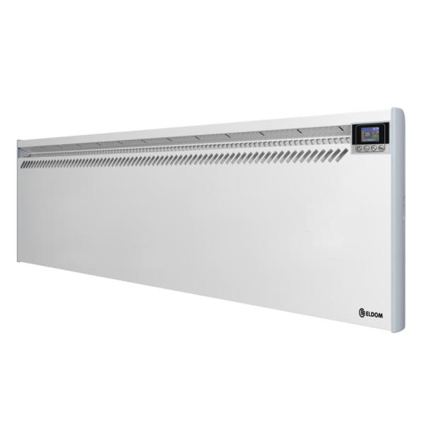 Convector electric Eldom RH25NW, 2500 W, 1366 x 59 x 434 mm, Wi-Fi, timer, blocare pentru copii, afisaj LCD digital cu iluminare, oprire automata, protectie supraincalzire, alb