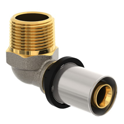 Cot presare Purmo Cleverfit, pentru sisteme de incalzire, alama, filet exterior, D 20 mm x 1/2”