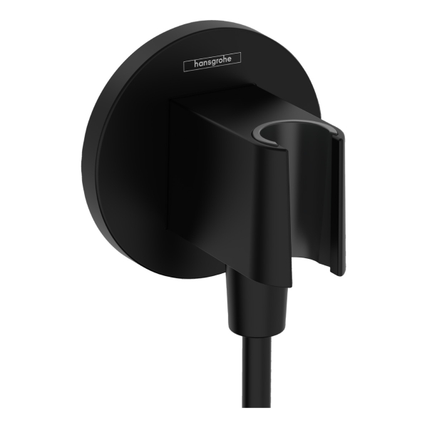 Cot racord cu suport dus, Hansgrohe FixFit S 26888670, plastic, negru