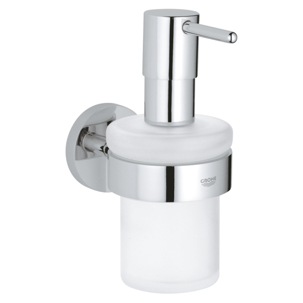 Dozator sapun lichid + suport Grohe Essentials 40448001, sticla + metal, 160 ml