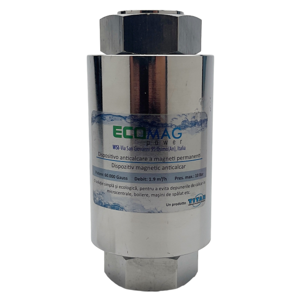 Filtru apa Ecomag, filet interior-interior, magnetic, anticalcar, 1"