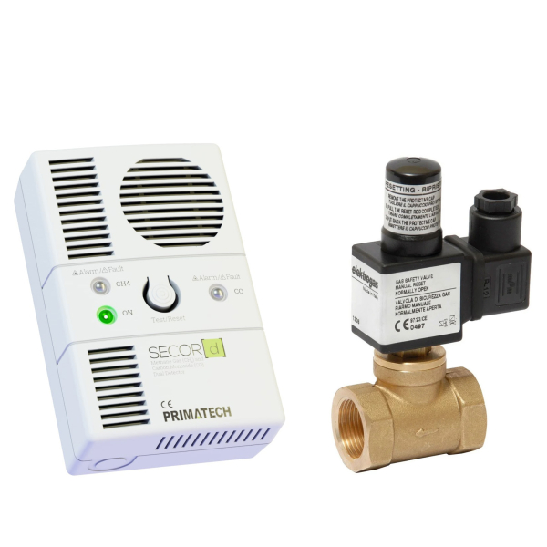 Kit Primatech Secor D, senzori monoxid de carbon si gaze naturale + electrovalva 3/4"