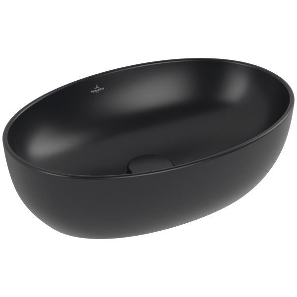 Lavoar baie, Villeroy & Boch Artis 438848R7, montaj pe blat, negru, oval, 48.5 cm
