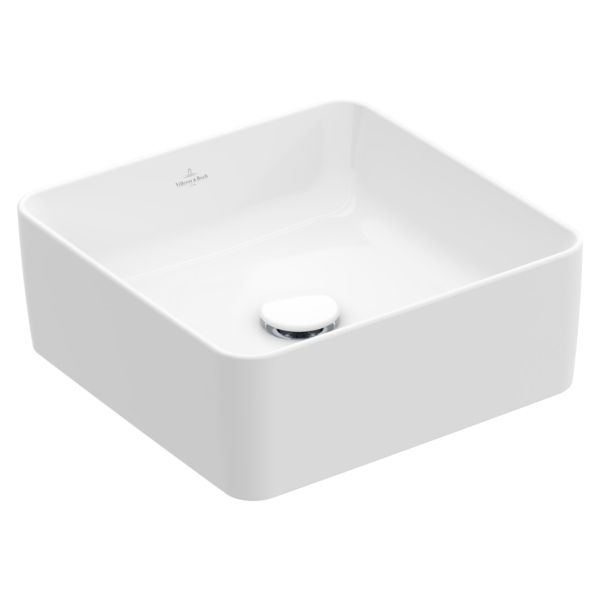 Lavoar baie, Villeroy & Boch Corallo 4A213801, montaj pe blat, alb, patrat, 38 cm