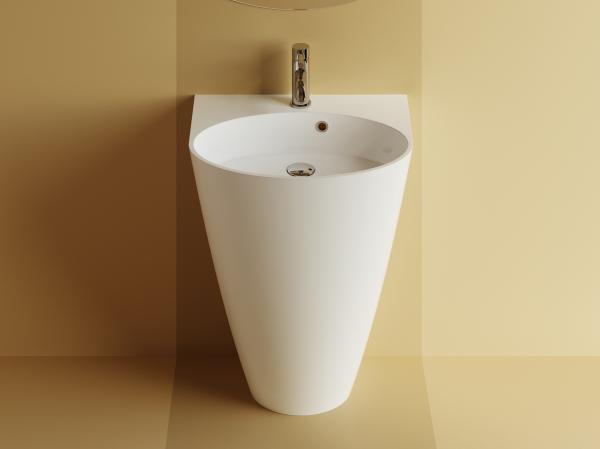 Lavoar freestanding baie, Marmite WB 0011, montaj stativ, finisaj alb, 55 x 43 x 85 cm