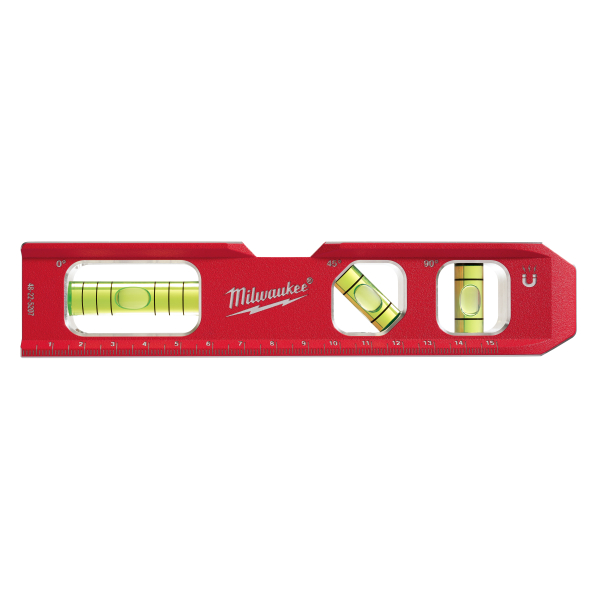 Nivela cu bula, magnetica, Milwaukee Billet Torpedo 4932459097, cu 3 indicatori, din aluminiu, 170 mm