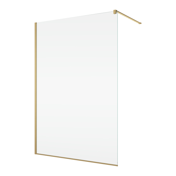 Perete dus tip walk-in, Sanswiss Easy STR4P, sticla transparenta, profil auriu, 90 x 200 cm