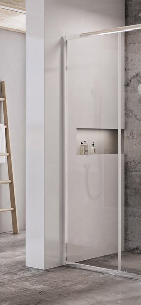 Perete lateral fix Ravak Blix Slim X9BM40C00Z1,  80 x 195 cm, sticla transparenta, profil crom lucios
