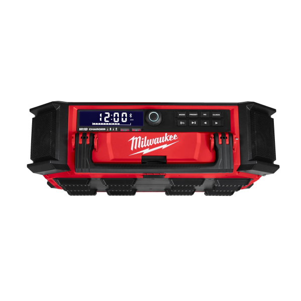 Radio portabil Milwaukee M18 PRCDAB+-0 4933472112, FM / AM / DAB+, 40 W, alimentare retea sau baterii, Bluetooth, USB, IP57, negru + rosu