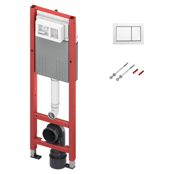 Rezervor WC incastrat, TECE Base 320 9400440, 32 x 112 cm, 7 L, clapeta actionare inclusa