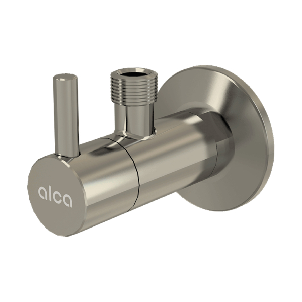 Robinet coltar Alca ARV001-BLACK, cartus ceramic, alama, filet exterior, 1/2" x 3/8", negru