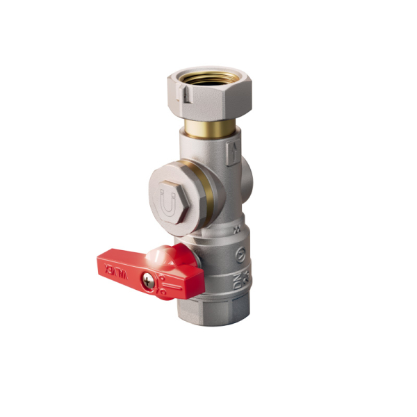 Robinet de inchidere, cu filtru si magnet, Valvex Spin 1473970, drept, cu semiolandez, filet interior-interior, PN25, 3/4” - 3/4”