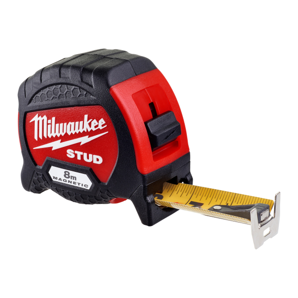 Ruleta cu banda metalica, cu magnet, cu blocare, cu agatatoare, Milwaukee Stud 4932471627, 8 m