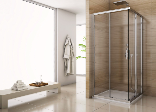 Cabina patrata dus SanSwiss Salia 80 x 80 x 190 cm, usa culisanta, cadita si sifon, SAE208005007