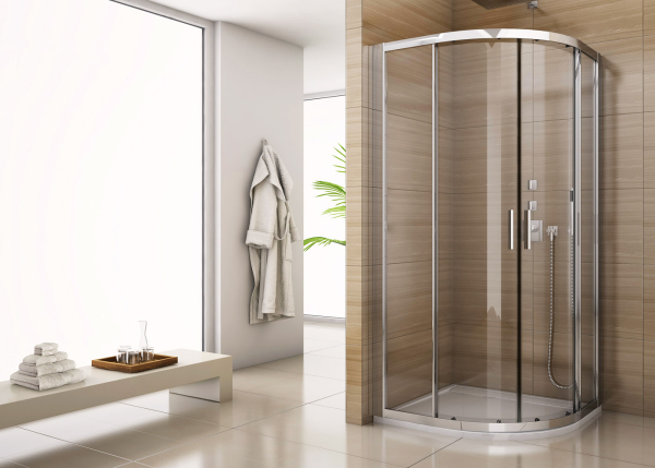 Cabina semirotunda dus SanSwiss Salia 90 x 90 x 190 cm, doua usi culisante + 2 parti fixe, SALR550905007
