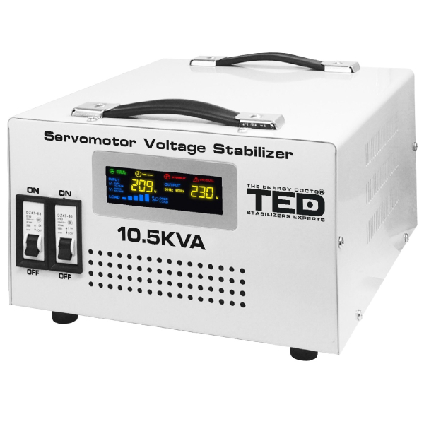 Stabilizator de tensiune monofazat cu servomotor Ted SVC 10500VA / 6000W