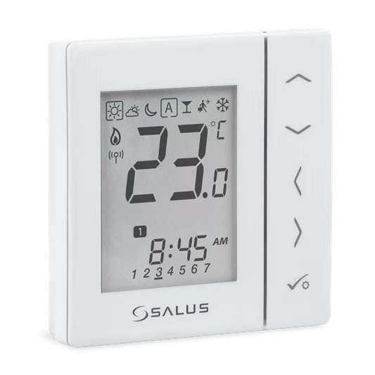 Termostat pentru incalzire in pardoseala, incastrabil, Salus VS10WRF, Wi-Fi, afisaj digital, programabil, 230 V, alb
