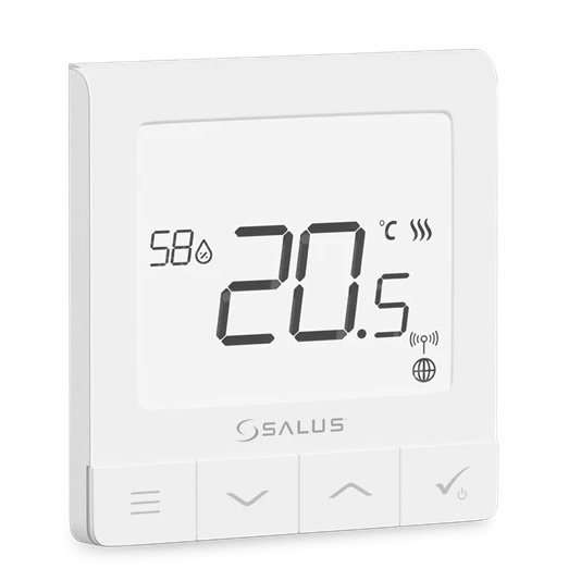 Termostat pentru incalzire in pardoseala, cu fir, Salus SQ610, programabil, protectie la inghet, afisaj digital, IP20, alb