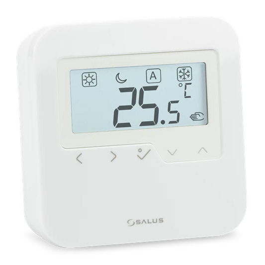 Termostat pentru incalzire in pardoseala, cu fir, Salus HTRS230, neprogramabil, protectie la inghet, afisaj digital, IP30, alb