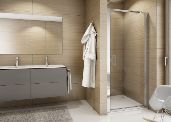 Usa batanta, SanSwiss Top - Line, 90 x 190 cm, sticla transparenta, profil slefuit, TOPP09005007