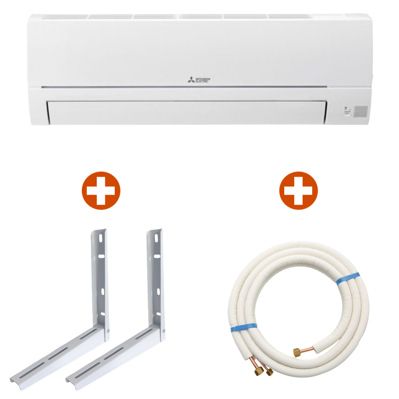 Aparat aer conditionat Mitsubishi Electric MSZ - HR35VFK, 12000 BTU, inverter, A++/A+, Wi-Fi, kit instalare, R32, functie incalzire, dezumidificare, autorestart, autodiagnoza, filtru aer, mod Eco, mod Auto, mod de noapte, filtru aer, alb