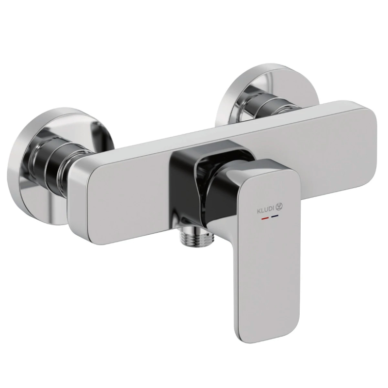 Baterie baie pentru dus, Kludi Renon 428310575, monocomanda, montaj pe perete, finisaj cromat