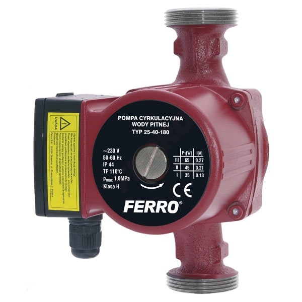 Pompa de circulatie Ferro Weberman 25-40 180, Q max. 3.5 mc/h, H max. 3.8 m, 230 V