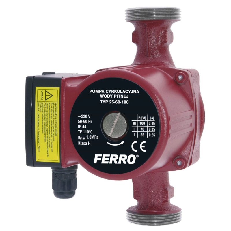 Pompa de circulatie Ferro Weberman 25-60 180, Q max. 4.5 mc/h, H max. 5.5 m, 230 V