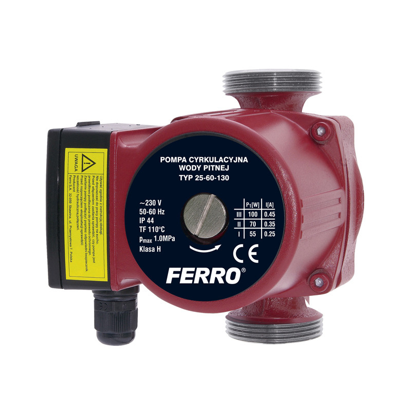 Pompa de circulatie Ferro Weberman 25-60 130, Q max. 4.5 mc/h, H max. 5.5 m, 230 V