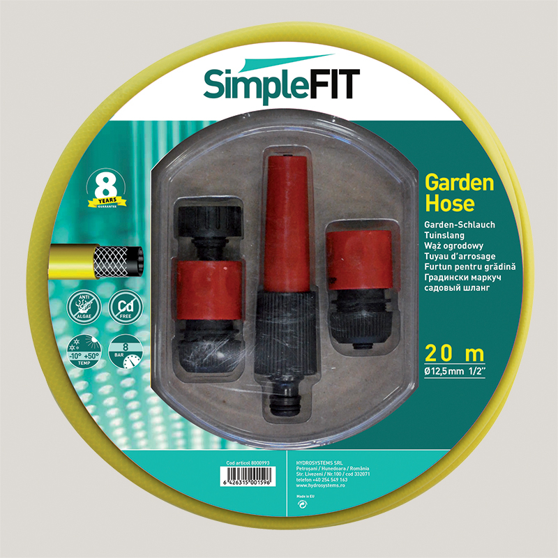 Furtun de gradina, pentru apa, SimpleFit, 12.5 mm, rola 20 m