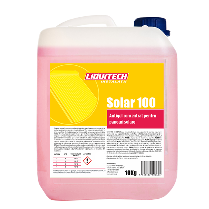 Antigel pentru sisteme de incalzire cu panouri solare Liquitech Solar 100, - 33 grade Celsius, 10 kg 