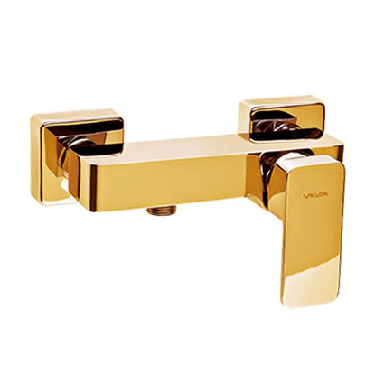 Baterie baie dus, Valvex Loft Gold 2455820, monocomanda, montaj aplicat, finisaj auriu lucios