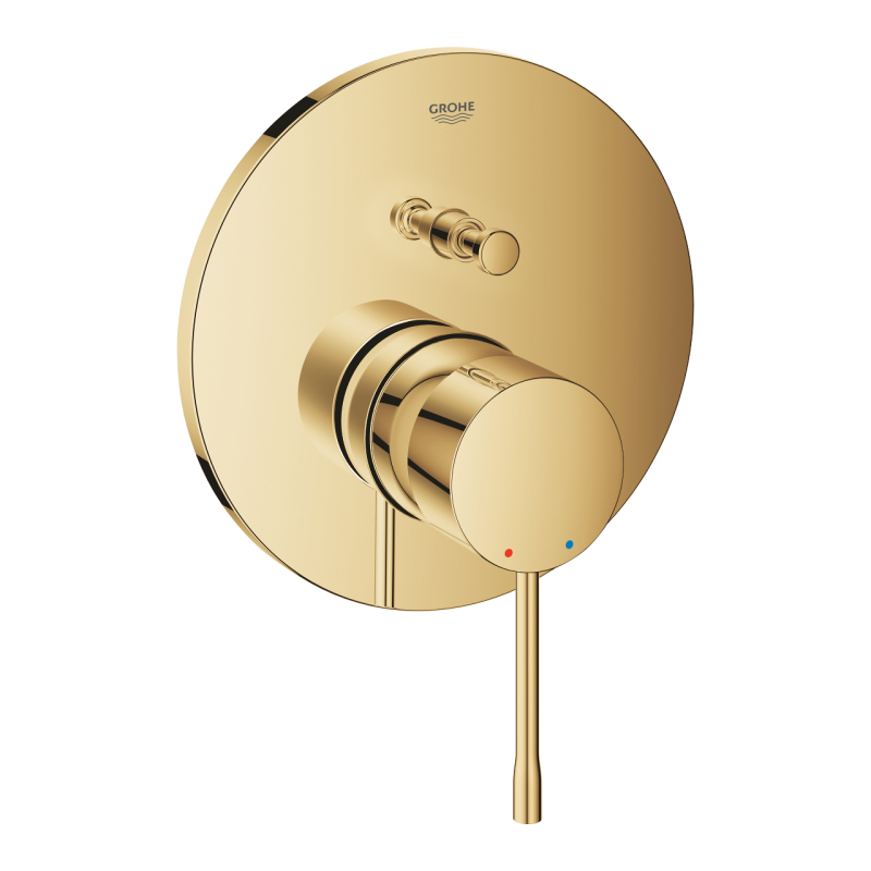 Baterie baie incastrata pentru cada / dus, Grohe Essence 24058GL1, montaj incastrat, monocomanda, finisaj auriu