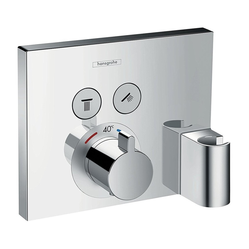 Baterie baie incastrata, pentru dus, Hansgrohe ShowerSelect 15765000, cu termostat, montaj incastrat, finisaj cromat, 2 functii