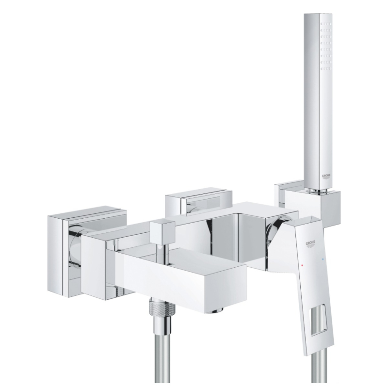 Baterie baie, pentru cada/dus, Grohe Eurocube 23141000, monocomanda, montaj aplicat, finisaj cromat