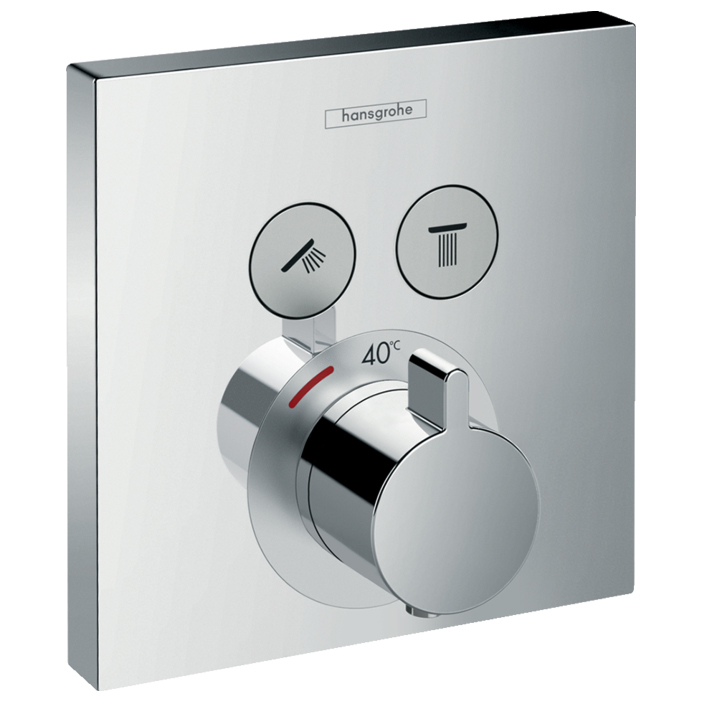 Baterie baie pentru cada / dus, Hansgrohe ShowerSelect 15763000, cu termostat, montaj incastrat, finisaj cromat